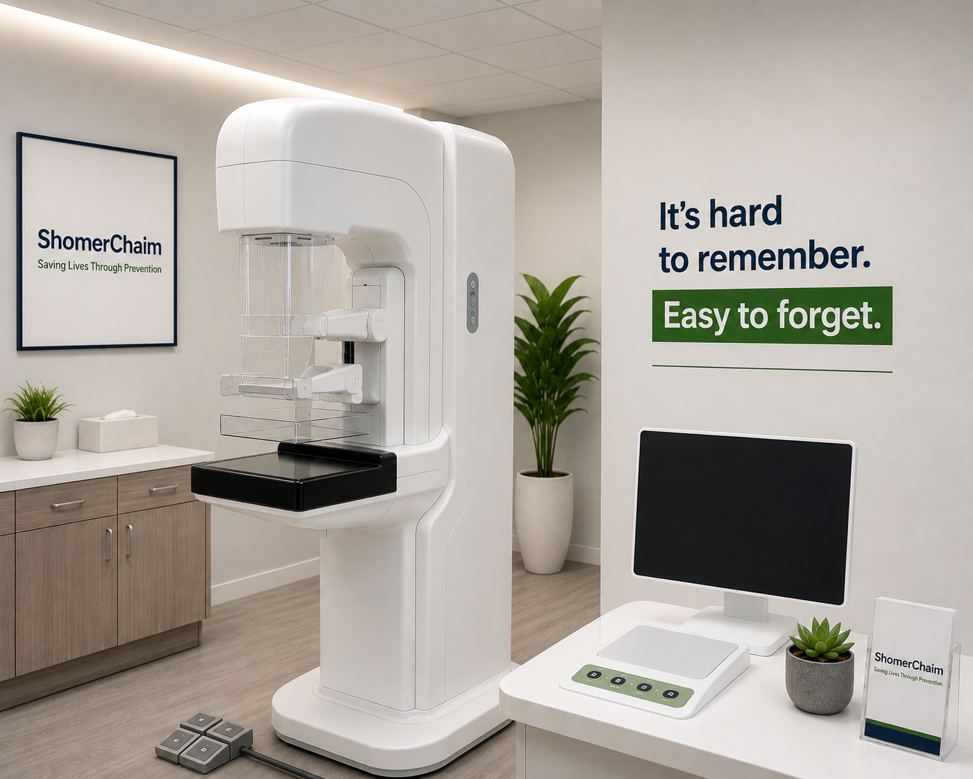 Breast screening equipment in a ShomerChaim clinic room
