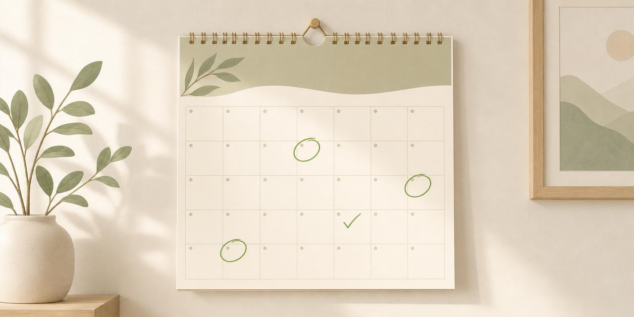 Calendar with circled reminder dates